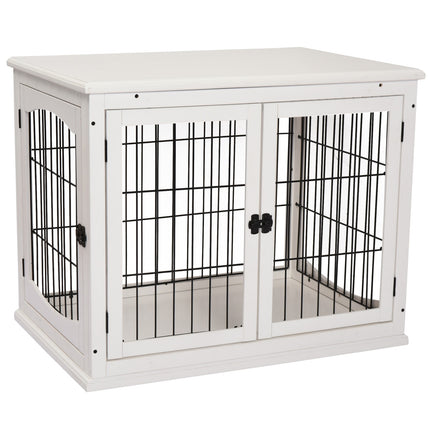Small dog dog kennel, indoor cage, white 81x58.5x66 cm