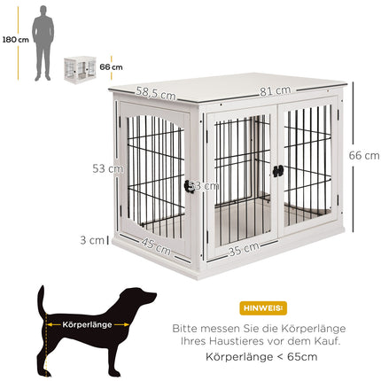 Small dog dog kennel, indoor cage, white 81x58.5x66 cm
