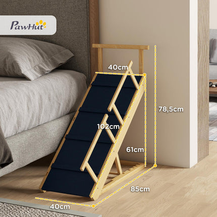 Collapsible dog ramp with rails, non-slip, up to 40 kg