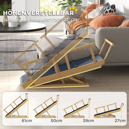 Collapsible dog ramp with rails, non-slip, up to 40 kg
