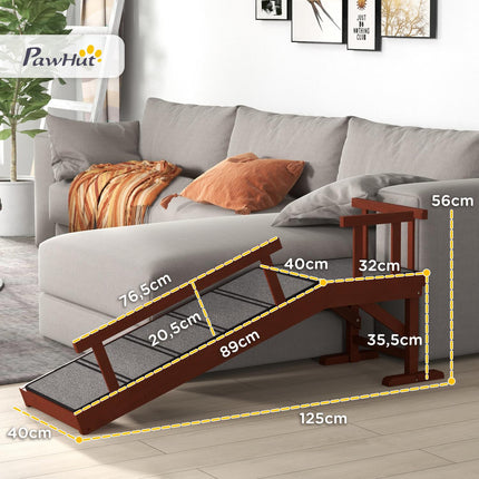 Dog ramp with removable rails, non-slip, supports 30 kg