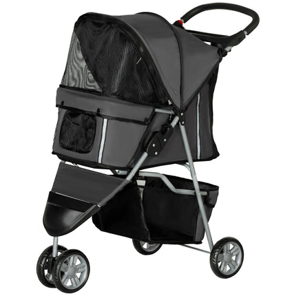 Collapsible pet trolley for dogs and cats, up to 10 kg, dark grey