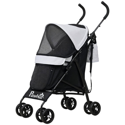 Collapsible pet carriage with mesh window and storage