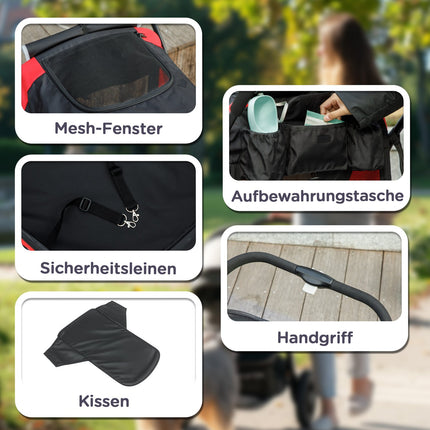 Collapsible pet carriage for large dogs and cats, up to 30 kg