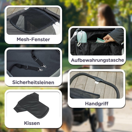 Collapsible pet carriage for large dogs and cats up to 30 kg