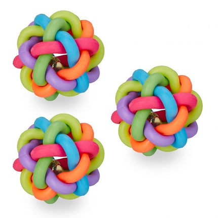 Dog toy ball with bell set of 3