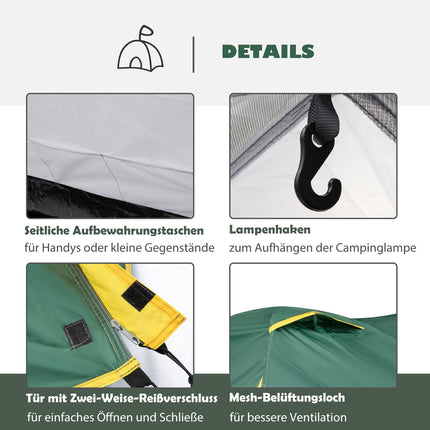 Dome camping tent for 2-3 people, light, weatherproof