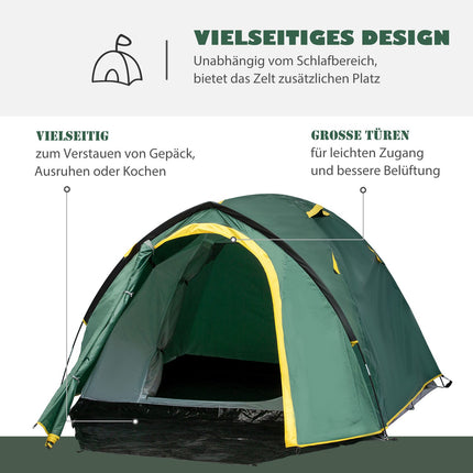 Dome camping tent for 2-3 people, light, weatherproof