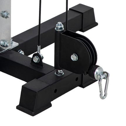 Cable pull Power station for the home, insert weights up to 50 kg load per side, cable pull station with handles, freestanding cable tower cable pull tower for exercises home gym 245 x 207 cm