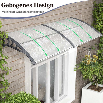 Door Canopy 199x99 cm, Aluminum, Weatherproof