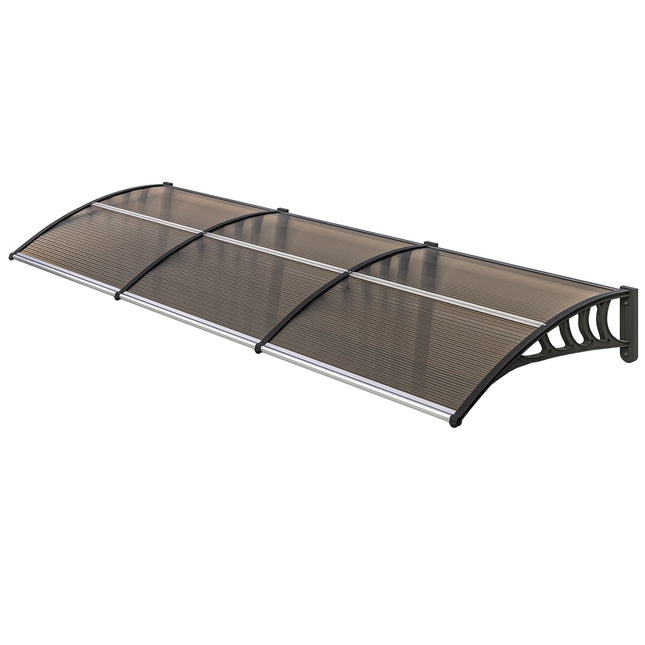 Door Canopy, Weatherproof, Brown, 303x96x27 cm, Aluminum