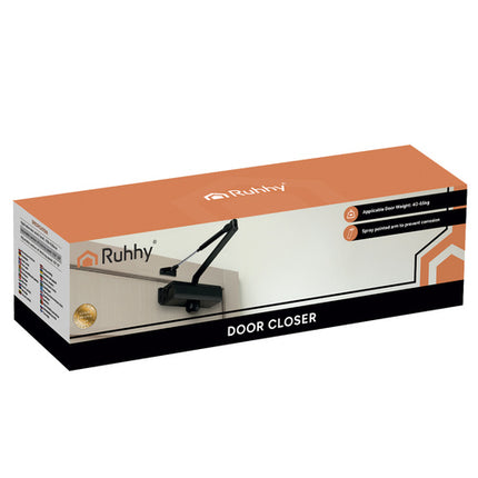 Door Closer Black, 40-65kg, Adjustable Speed