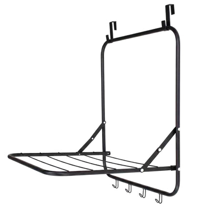 Door-Mounted Clothes Drying Rack, Black, 2.4m Length