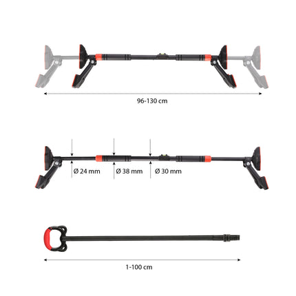 Door Pull-Up Bar with Rings, Adjustable Fitness Equipment