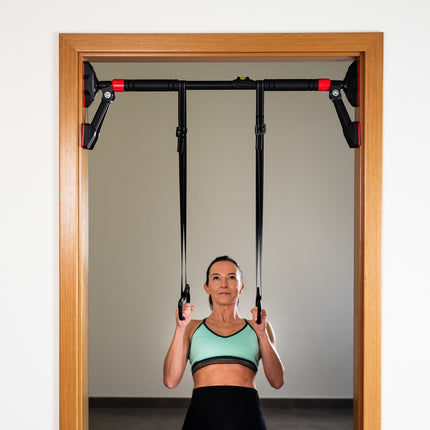 Door Pull-Up Bar with Rings, Adjustable Fitness Equipment