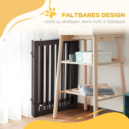 Adjustable wooden dog gate, freestanding and foldable