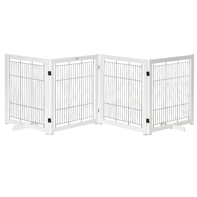 Dog gate - Wooden, folding, two-way, 305 x 35.5 x 82 cm