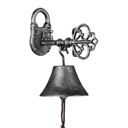 Door bell in cast iron "Key" silver