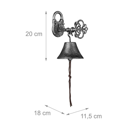 Door bell in cast iron "Key" silver