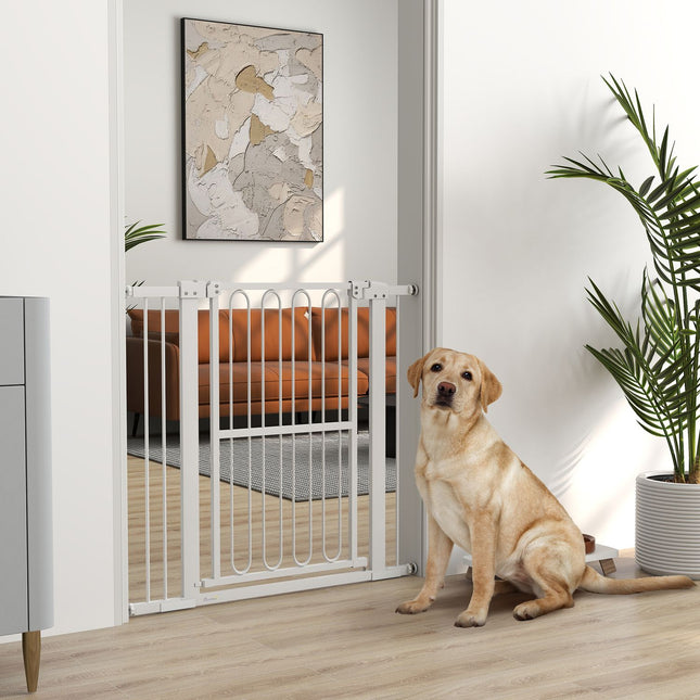 Dog Door Gate, 76-104 cm, No-Drill, Lockable, Steel