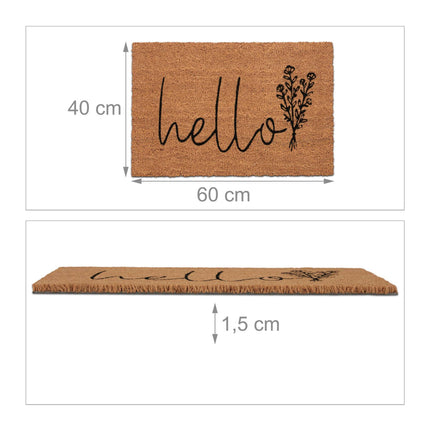 Doormat "Hello" in coconut