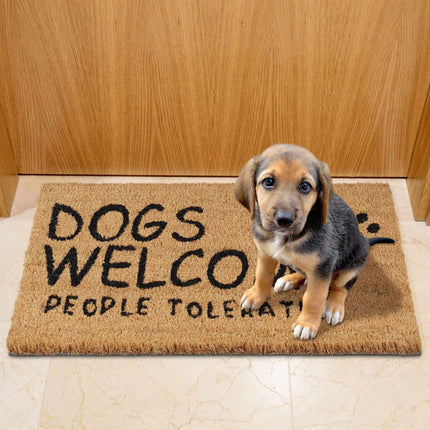 Door mat coconut fiber Dogs Welcome