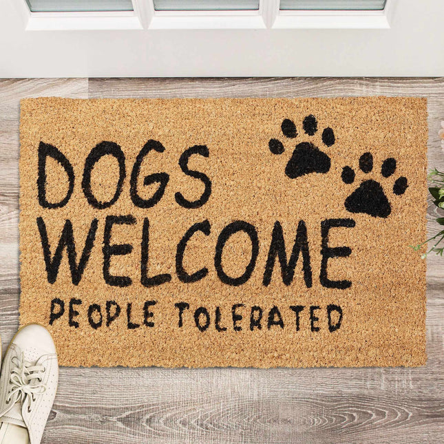 Door mat coconut fiber Dogs Welcome