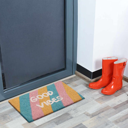 Door mat coconut fiber "Good vibes"