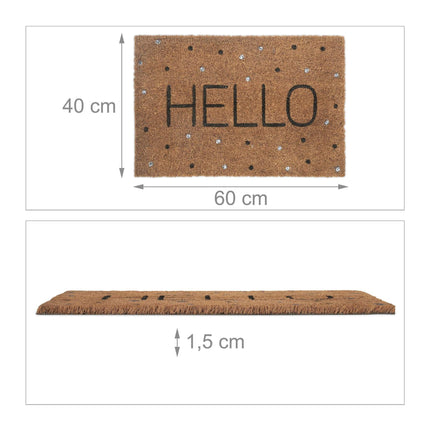 Door mat coconut fiber "Hello"
