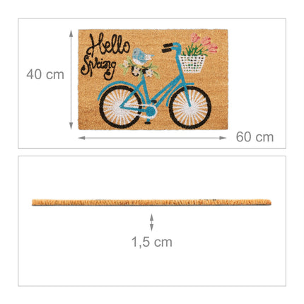Door mat coconut fiber "Hello Spring"