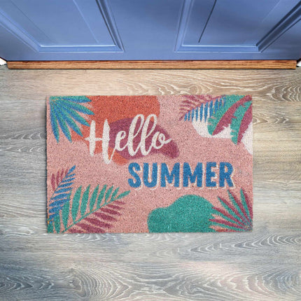 Door mat coconut fiber "Hello summer"