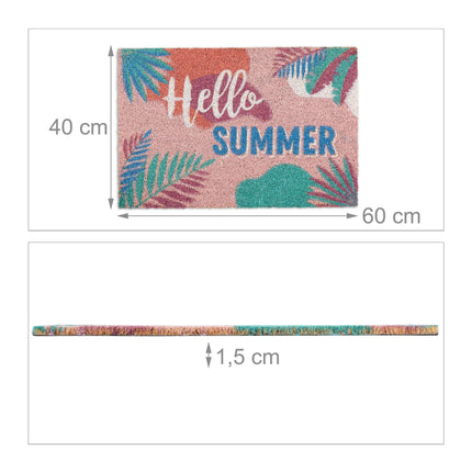 Door mat coconut fiber "Hello summer"