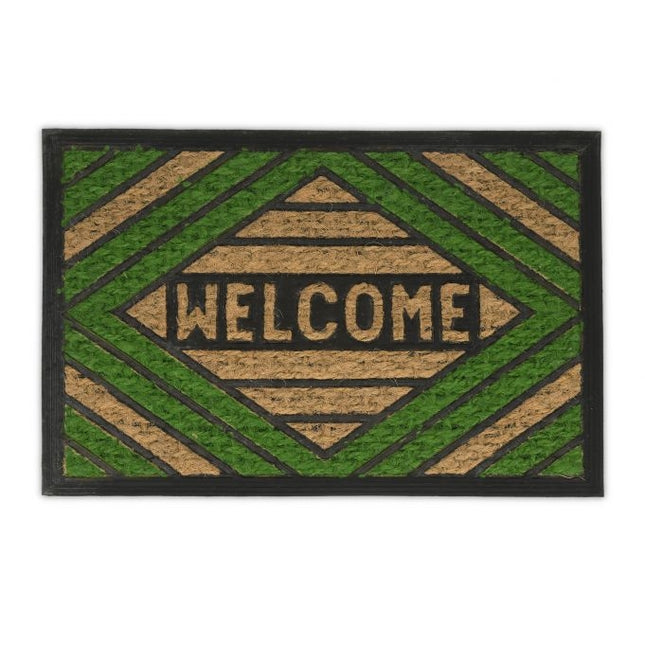 Deurmat kokosvezel "Welcome" groen