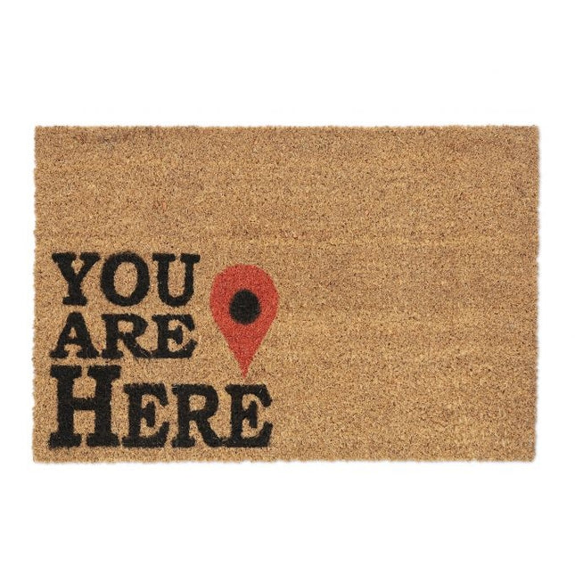 Deurmat van kokosvezel "You Are Here"