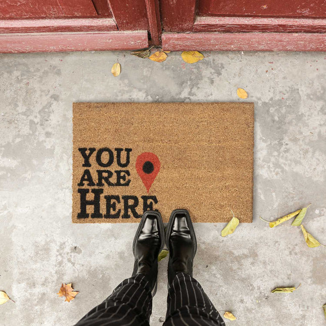Deurmat van kokosvezel "You Are Here"