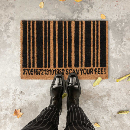 Doormat coconut fiber barcode