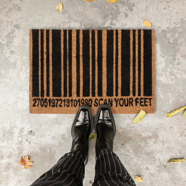 Doormat coconut fiber barcode