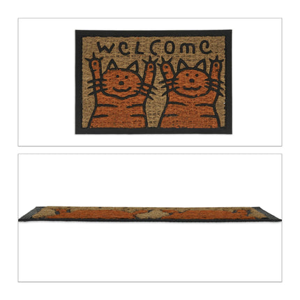 Door mat coconut fiber cats