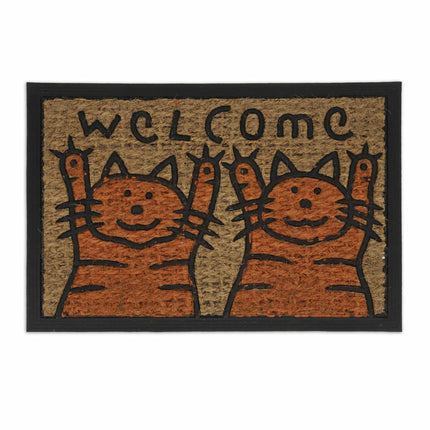 Door mat coconut fiber cats