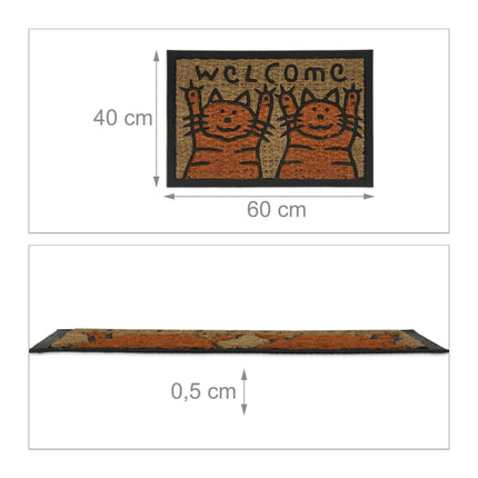 Door mat coconut fiber cats