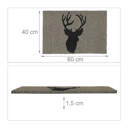 Door mat coconut fiber deer head