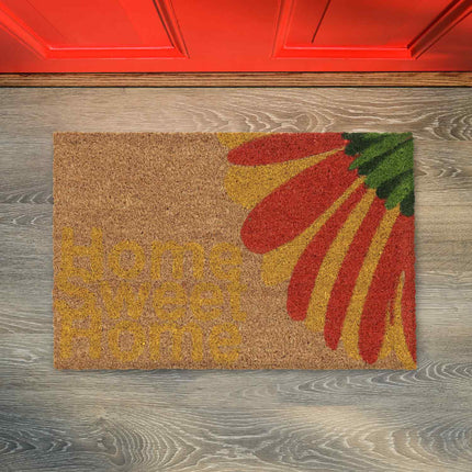 Door mat coconut fiber flower