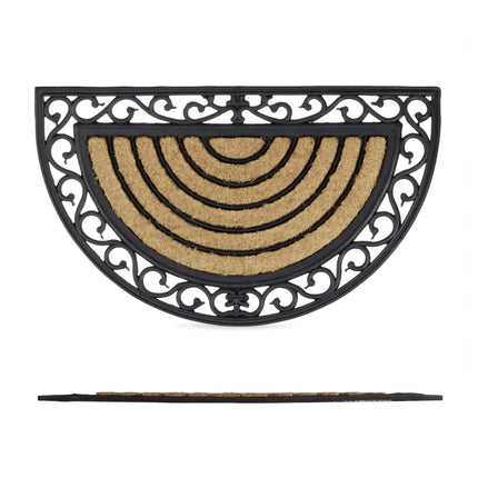 Door mat coconut fiber half moon