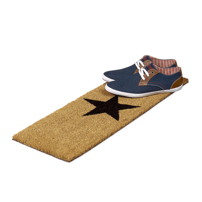 Door mat coconut fiber narrow with star