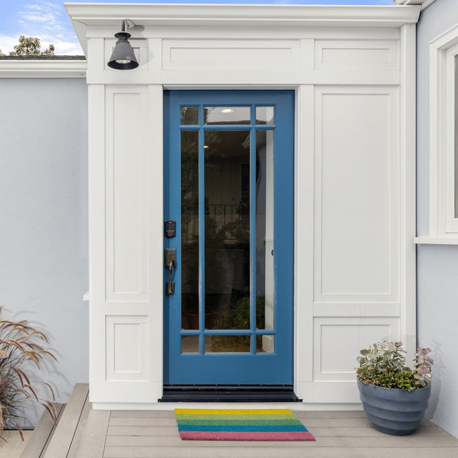 Door mat coconut fiber rainbow colored