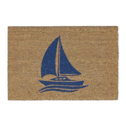 Door mat coconut fiber sailboat nature