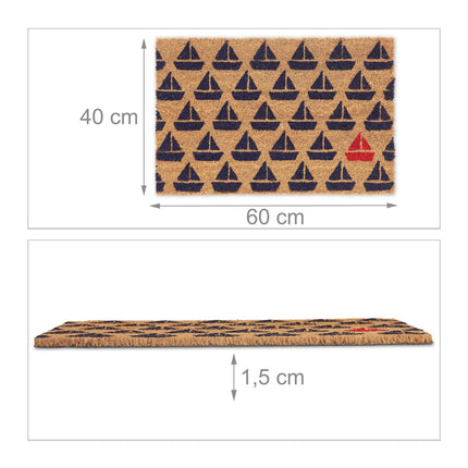 Doormat coconut fiber with boat pattern
