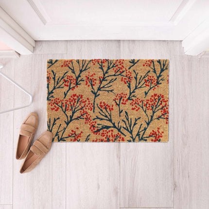 Door mat coconut fiber with branch pattern