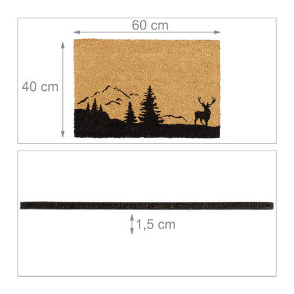 Doormat coconut fiber with deer motif