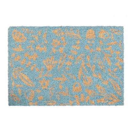 Doormat coconut fiber with flowers